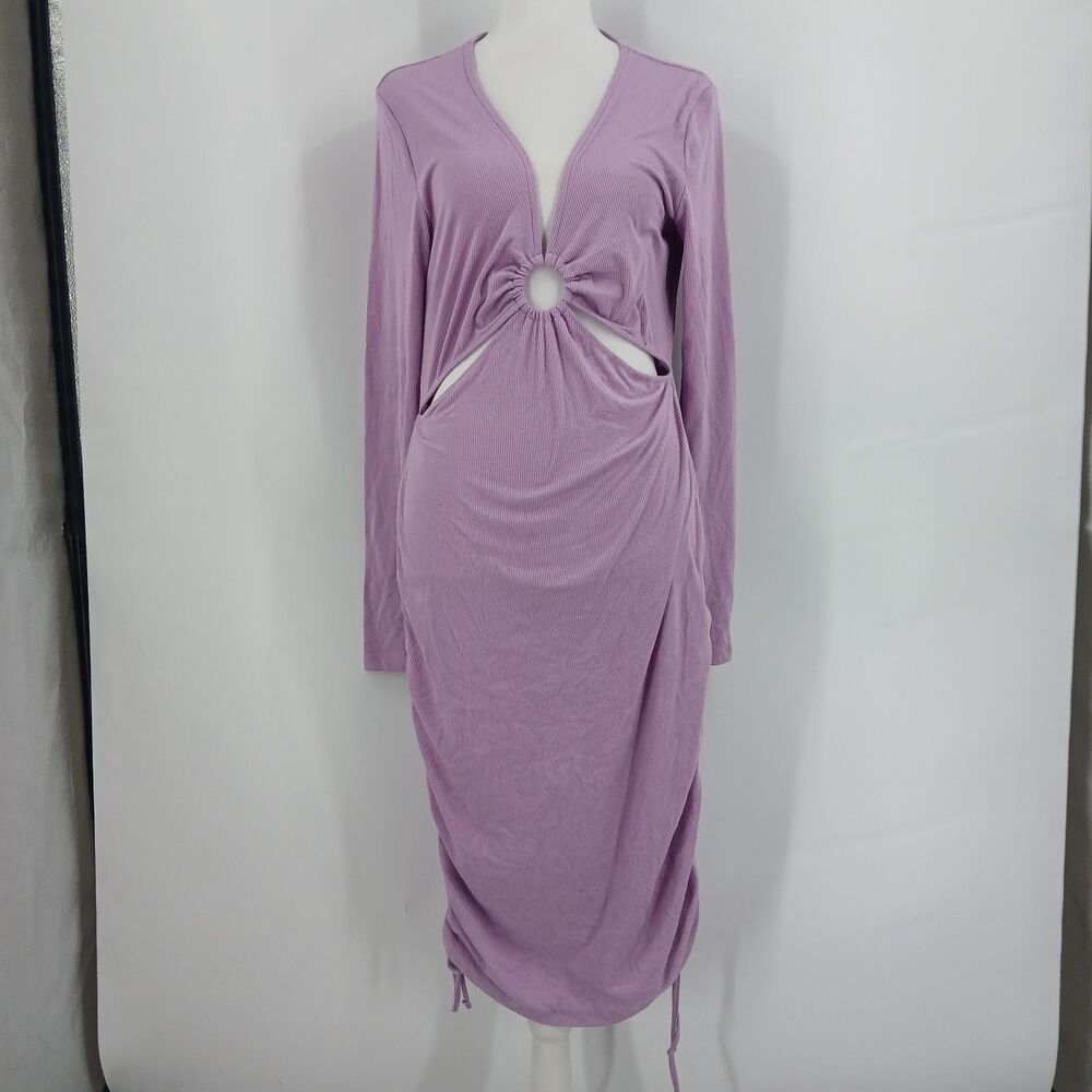 rue21 Purple Long Sleeve Cutout Bodycon Dress Size Large rue 21 lavender lilac